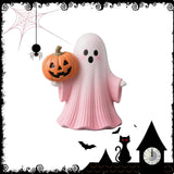 Maxbell Halloween Miniature Pumpkin Figurine Statue for Bookshelf Tabletop Farmhouse Style B