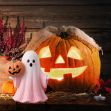 Maxbell Halloween Miniature Pumpkin Figurine Statue for Bookshelf Tabletop Farmhouse Style B