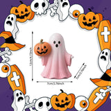 Maxbell Halloween Miniature Pumpkin Figurine Statue for Bookshelf Tabletop Farmhouse Style B