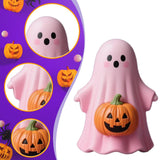 Maxbell Halloween Miniature Pumpkin Figurine Statue for Bookshelf Tabletop Farmhouse Style D