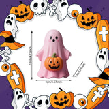 Maxbell Halloween Miniature Pumpkin Figurine Statue for Bookshelf Tabletop Farmhouse Style D