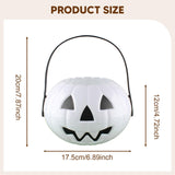 Maxbell Halloween Trick or Treat Bucket Lightweight for Children Boys Girls Festival White