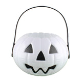 Maxbell Halloween Trick or Treat Bucket Lightweight for Children Boys Girls Festival White