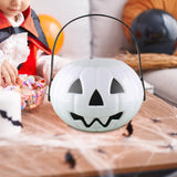 Maxbell Halloween Trick or Treat Bucket Lightweight for Children Boys Girls Festival White