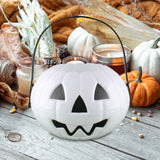 Maxbell Halloween Trick or Treat Bucket Lightweight for Children Boys Girls Festival White