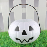 Maxbell Halloween Trick or Treat Bucket Lightweight for Children Boys Girls Festival White