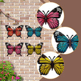 Maxbell 4 Pieces Iron Butterfly Wall Arts Ornaments for Wedding Cafe Courtyard Fence Style A