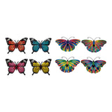 Maxbell 4 Pieces Iron Butterfly Wall Arts Ornaments for Wedding Cafe Courtyard Fence Style A