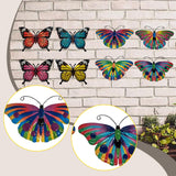 Maxbell 4 Pieces Iron Butterfly Wall Arts Ornaments for Wedding Cafe Courtyard Fence Style A