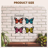 Maxbell 4 Pieces Iron Butterfly Wall Arts Ornaments for Wedding Cafe Courtyard Fence Style A