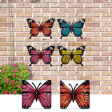 Maxbell 4 Pieces Iron Butterfly Wall Arts Ornaments for Wedding Cafe Courtyard Fence Style A