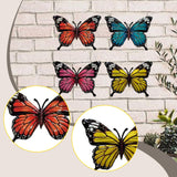 Maxbell 4 Pieces Iron Butterfly Wall Arts Ornaments for Wedding Cafe Courtyard Fence Style A