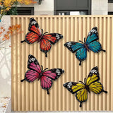 Maxbell 4 Pieces Iron Butterfly Wall Arts Ornaments for Wedding Cafe Courtyard Fence Style A