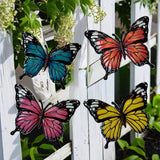 Maxbell 4 Pieces Iron Butterfly Wall Arts Ornaments for Wedding Cafe Courtyard Fence Style A