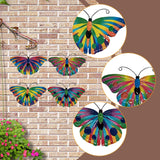 Maxbell 4 Pieces Iron Butterfly Wall Arts Ornaments for Wedding Cafe Courtyard Fence Style B