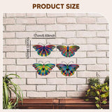 Maxbell 4 Pieces Iron Butterfly Wall Arts Ornaments for Wedding Cafe Courtyard Fence Style B