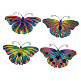 Maxbell 4 Pieces Iron Butterfly Wall Arts Ornaments for Wedding Cafe Courtyard Fence Style B