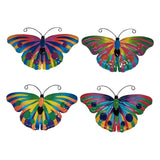 Maxbell 4 Pieces Iron Butterfly Wall Arts Ornaments for Wedding Cafe Courtyard Fence Style B