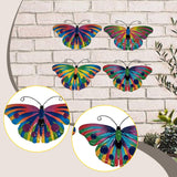 Maxbell 4 Pieces Iron Butterfly Wall Arts Ornaments for Wedding Cafe Courtyard Fence Style B