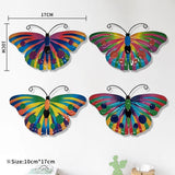 Maxbell 4 Pieces Iron Butterfly Wall Arts Ornaments for Wedding Cafe Courtyard Fence Style B