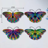 Maxbell 4 Pieces Iron Butterfly Wall Arts Ornaments for Wedding Cafe Courtyard Fence Style B
