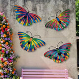 Maxbell 4 Pieces Iron Butterfly Wall Arts Ornaments for Wedding Cafe Courtyard Fence Style B