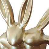 Maxbell Rabbit Statue Decorative Objects Rabbit Figurine for Bookshelf Bedroom Table gold