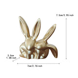 Maxbell Rabbit Statue Decorative Objects Rabbit Figurine for Bookshelf Bedroom Table gold