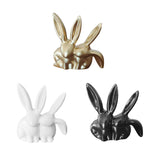 Maxbell Rabbit Statue Decorative Objects Rabbit Figurine for Bookshelf Bedroom Table gold