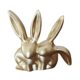 Maxbell Rabbit Statue Decorative Objects Rabbit Figurine for Bookshelf Bedroom Table gold