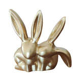 Maxbell Rabbit Statue Decorative Objects Rabbit Figurine for Bookshelf Bedroom Table gold