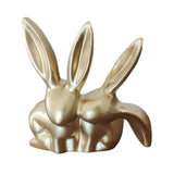 Maxbell Rabbit Statue Decorative Objects Rabbit Figurine for Bookshelf Bedroom Table gold