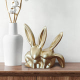 Maxbell Rabbit Statue Decorative Objects Rabbit Figurine for Bookshelf Bedroom Table gold