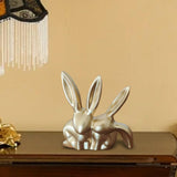 Maxbell Rabbit Statue Decorative Objects Rabbit Figurine for Bookshelf Bedroom Table gold