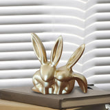 Maxbell Rabbit Statue Decorative Objects Rabbit Figurine for Bookshelf Bedroom Table gold