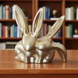 Maxbell Rabbit Statue Decorative Objects Rabbit Figurine for Bookshelf Bedroom Table gold
