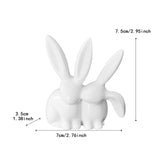 Maxbell Rabbit Statue Decorative Objects Rabbit Figurine for Bookshelf Bedroom Table white