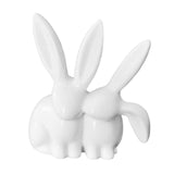 Maxbell Rabbit Statue Decorative Objects Rabbit Figurine for Bookshelf Bedroom Table white