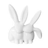 Maxbell Rabbit Statue Decorative Objects Rabbit Figurine for Bookshelf Bedroom Table white
