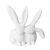 Maxbell Rabbit Statue Decorative Objects Rabbit Figurine for Bookshelf Bedroom Table white