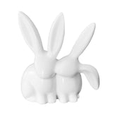 Maxbell Rabbit Statue Decorative Objects Rabbit Figurine for Bookshelf Bedroom Table white