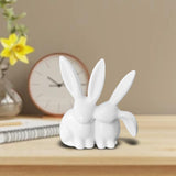 Maxbell Rabbit Statue Decorative Objects Rabbit Figurine for Bookshelf Bedroom Table white