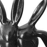 Maxbell Rabbit Statue Decorative Objects Rabbit Figurine for Bookshelf Bedroom Table black