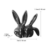 Maxbell Rabbit Statue Decorative Objects Rabbit Figurine for Bookshelf Bedroom Table black