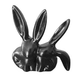 Maxbell Rabbit Statue Decorative Objects Rabbit Figurine for Bookshelf Bedroom Table black