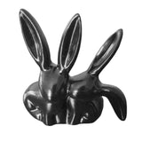 Maxbell Rabbit Statue Decorative Objects Rabbit Figurine for Bookshelf Bedroom Table black