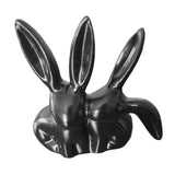 Maxbell Rabbit Statue Decorative Objects Rabbit Figurine for Bookshelf Bedroom Table black