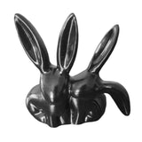 Maxbell Rabbit Statue Decorative Objects Rabbit Figurine for Bookshelf Bedroom Table black