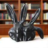Maxbell Rabbit Statue Decorative Objects Rabbit Figurine for Bookshelf Bedroom Table black