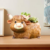 Maxbell Cute Animal Planter Decorative Craft Planter Pots for Outdoor Office Balcony B